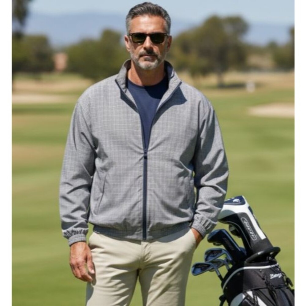 VTG Slazenger Glen Plaid Harrington Golf Jacket Full Zip L